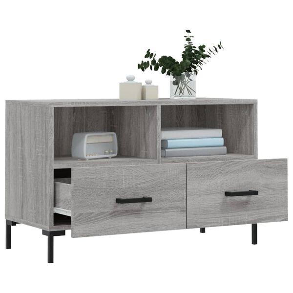 vidaXL TV-Schrank Grau Sonoma 80x36x50 cm Holzwerkstoff