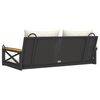 vidaXL Hängebank mit Kissen Schwarz 109x62x40 cm Poly Rattan