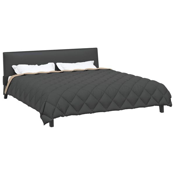 vidaXL Winterbettdecke Anthrazit und Taupe 220 x 240 cm Mikrofaser