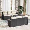 vidaXL Garten-Sofa-Set 7 pcs Schwarz und Weiß