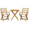 vidaXL 3-tlg. Bistro-Set Beige Polypropylen und Massivholz