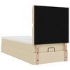 vidaXL Ottoman-Bett mit Matratze & LEDs Creme 100x200 cm Stoff