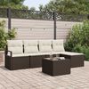 vidaXL Sofa Set mit Kissen 6 pcs Braun Poly Rattan