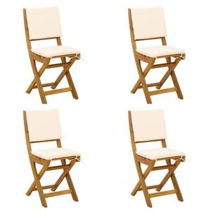 vidaXL Au&szlig;en Bistro-St&uuml;hle 4 pcs Cremewei&szlig; Massivholz Akazie