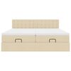 vidaXL Ottoman-Bett mit Matratzen & LEDs Creme 160x200 cm Stoff