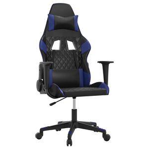 vidaXL Gaming-Stuhl Schwarz und Blau Kunstleder