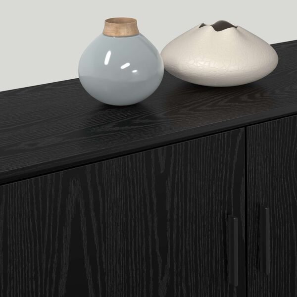 vidaXL Wand-TV-Schrank Set Wandmontiert 2 pcs Schwarz Eichen-Optik