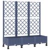 vidaXL Pflanzk&uuml;bel mit Spalier und R&auml;dern Blaugrau 120 x 40 x 131,5 cm