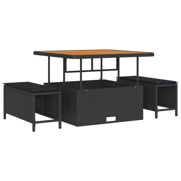 vidaXL Gartensofa-set mit Kissen 8 pcs Schwarz