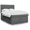 vidaXL Boxspringbett mit Matratze Dunkelgrau 140x190 cm Stoff