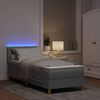 vidaXL LED Boxspringbett mit Matratze Hellgrau 80 x 200 cm Stoff