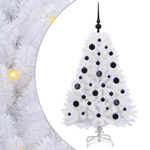 vidaXL K&uuml;nstlicher klappbarer Weihnachtsbaum Wei&szlig; 120 cm PVC und Stahl