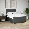 vidaXL Boxspringbett mit Matratze Dunkelgrau 140x190 cm Stoff