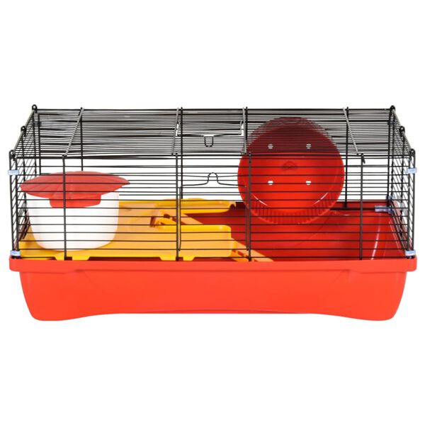 vidaXL Hamsterk&auml;fig Rot 58x32x36 cm Polypropylen und Metall