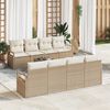vidaXL Gartensofa-set mit Kissen 9 pcs Beige und Creme Poly-Rattan