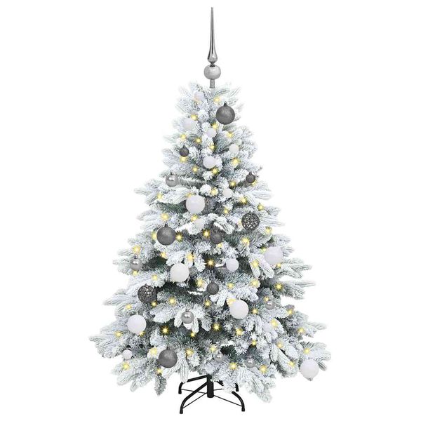 vidaXL K&uuml;nstlicher Weihnachtsbaum mit 150 LEDs Wei&szlig; 120 cm PE und PVC