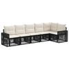 vidaXL Gartensofa-set 6 stk. Schwarz und Cremewei&szlig; Poly-Rattan