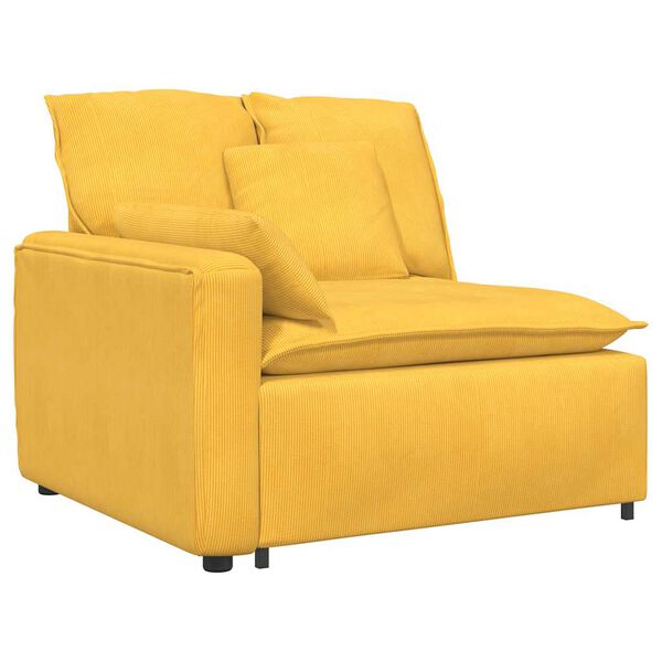 vidaXL Modulares Sofa mit Kissen Hellgelb