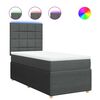 vidaXL Boxspringbett mit Matratze Dunkelgrau 90x200 cm Stoff