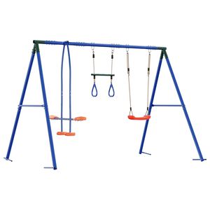 vidaXL Outdoor Schaukelset Mehrfarbig Stahl und PE