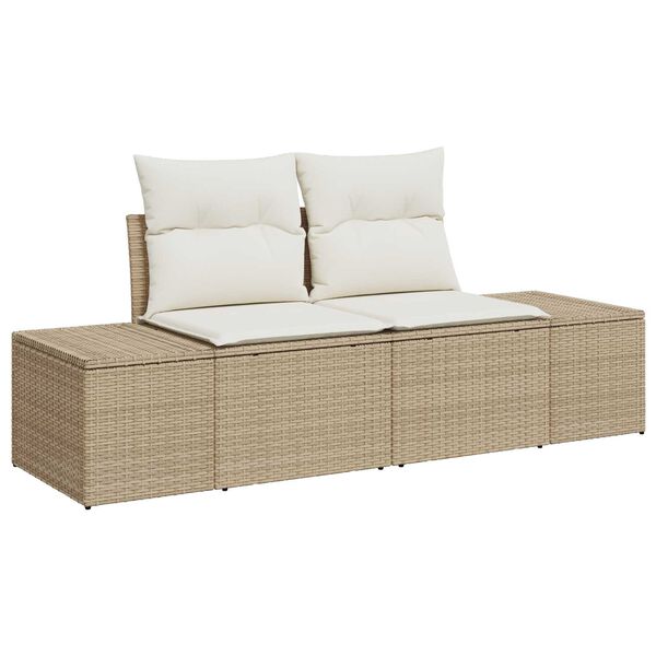 vidaXL Gartensofa-set mit Kissen 8 pcs Beige Poly-Rattan