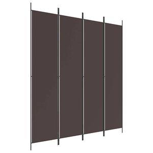 vidaXL 4-tlg. Paravent Braun 200x220 cm Stoff