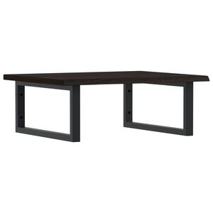 vidaXL Waschtischplatte mit Halterung Stahl und Massivholz Eiche