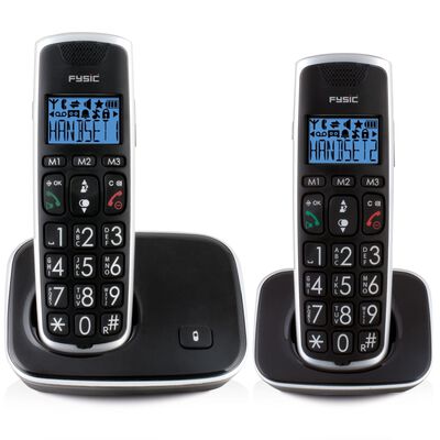 Fysic Senior DECT Telefon FX-6020 2 Stk. Schwarz und Silber