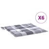 vidaXL Gartenstuhl-Kissen 6 Stk. Grau Karomuster 40x40x4 cm
