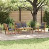 vidaXL Gartensofa-set 4 pcs Natur Massivholz Teak