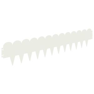 vidaXL Raseneinfassung 20 stk. 103 x 20 cm Stahl Wei&szlig;