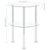 vidaXL Beistelltisch mit 2 Ablagen Transparent 38x38x50 cm Hartglas