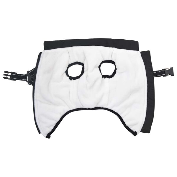 vidaXL Hundemantel mit Geschirr Schwarz L40 Fleece und Polyester