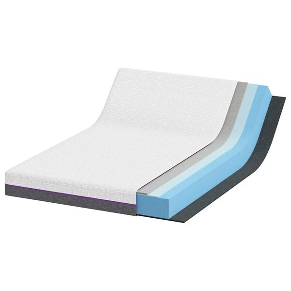 vidaXL Matratze Weiß und Grau 160 x 200 cm Memory Foam