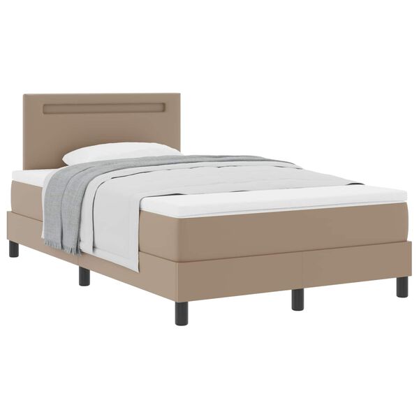 vidaXL Boxspringbett mit Matratze Cappuccino 120 x 190 cm Kunstleder