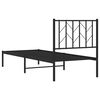 vidaXL Bettgestell mit Kopfteil Metall Schwarz 75x190 cm