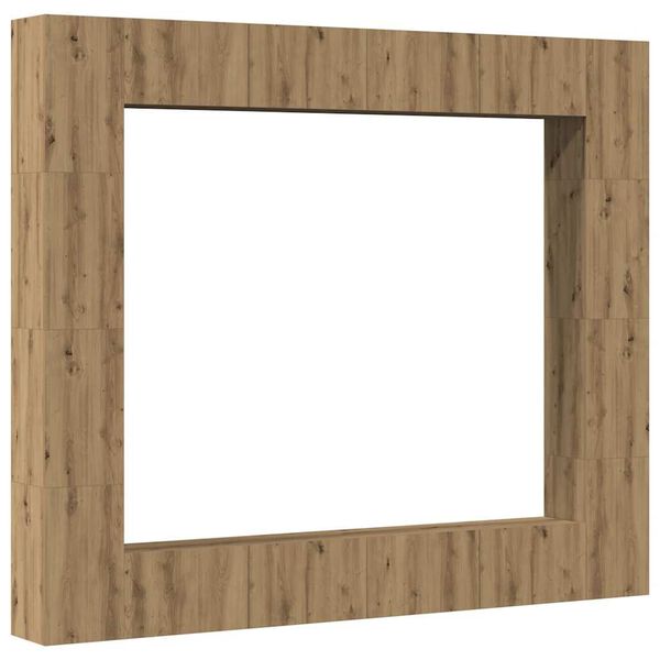 vidaXL 8-tlg. TV-Schrank-Set Wandmontage Artisan-Eiche Holzwerkstoff