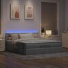 vidaXL Ottoman-Bett mit Matratze & LEDs Hellgrau 160x200 cm Stoff