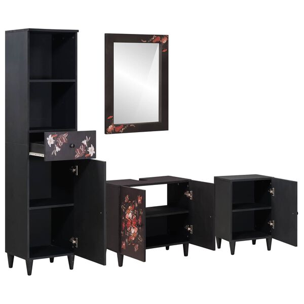 vidaXL Badezimmerschrank-Set mit Schubladen 4 pcs Massivholz Mango