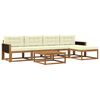 vidaXL Outdoor-Sofagarnitur mit Kissen 6 pcs Natur und Creme