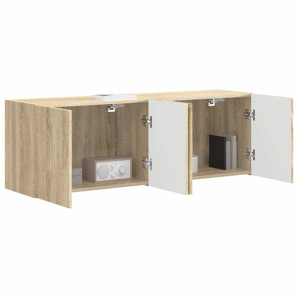 vidaXL TV-Wandschrank 2 pcs Sonoma-Eiche 59,5 x 31 x 40 cm