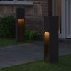 vidaXL Solar LED Wegeleuchte 2 pcs Schwarz Kalt gewalzter Stahl