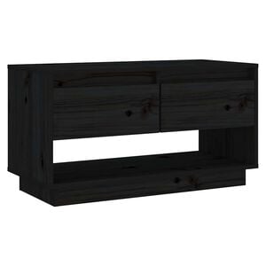 vidaXL TV-Schrank Schwarz 74x34x40 cm Massivholz Kiefer