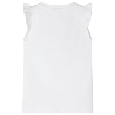 Kinder-T-Shirt mit Rüschenärmeln Weiß 92