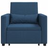 vidaXL Einzel-Schlafsofa mit Rädern Blau 90 x 165 x 87 cm Stoff