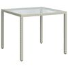 vidaXL Gartentisch 90x90x75 cm Geh&auml;rtetes Glas Poly Rattan Wei&szlig;