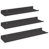 vidaXL Schwebendes Regal 3 pcs Schwarz 40 x 9 x 2,5 cm Stahl