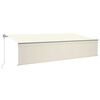 vidaXL Markise Automatisch mit Rollo LED Windsensor 6x3 m Creme