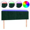 vidaXL LED Kopfteil Dunkelgr&uuml;n 144x5x78/88 cm Samt