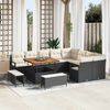 vidaXL Garten-Sofa-Set mit Kissen mit Kissen 12 pcs Schwarz und Creme